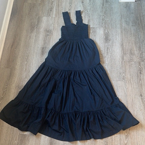 Abercrombie and fitch smocked bodice size small- Black Ruffle long dress tank - Picture 2 of 8